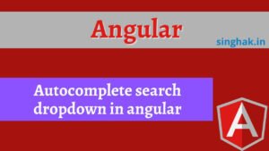 Read more about the article Autocomplete search dropdown in angular